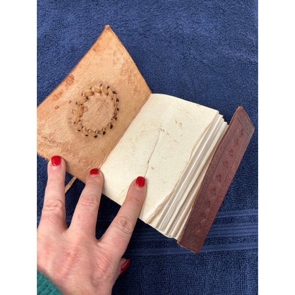 Handmade Leather Journal Notebook Diary Embossed Celtic Design Stone‎ - Picture 2 of 11